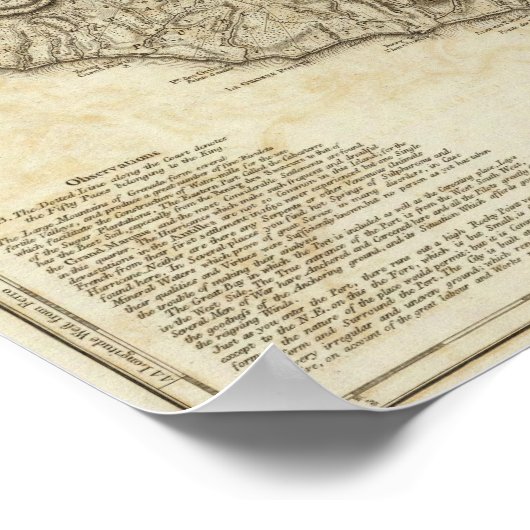 Carte de l'Isle de la Grenade Poster (Ecke)