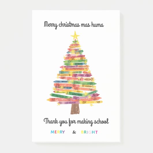 Carte de Noël personnalisée pour enseignant Post-it Klebezettel (Vorderseite)