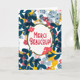Carte de remerciement florale – Merci Beaucoup Karte