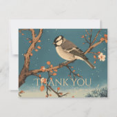 Carte De Remerciements Moonlit Bird on Blossom Bra Dankeskarte (Vorderseite)