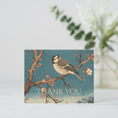 Carte De Remerciements Moonlit Bird on Blossom Bra Dankeskarte (Stehend Vorderseite)