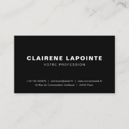 Carte de visite élégante noir et blanc modèle visitenkarte