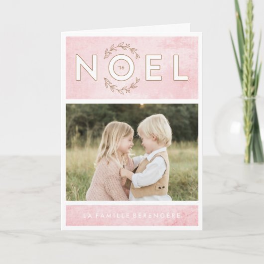 Carte de voeux de Rose et d'or de Noël Karte (Vorderseite)