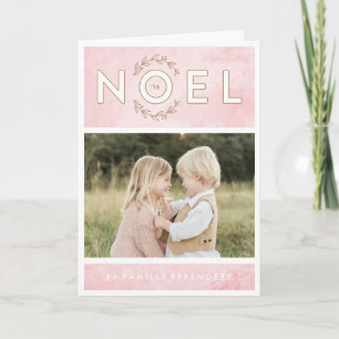 Carte de voeux de Rose et d'or de Noël Karte