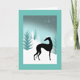 Carte de voeux Greyhound sous la neige Feiertagskarte