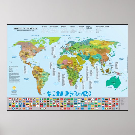 Carte des peuples du monde poster (Vorne)