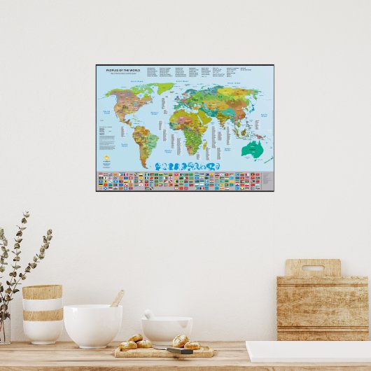 Carte des peuples du monde poster (Küche)