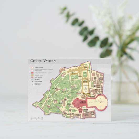 Carte du Cité du Vatican Diagramm Postkarte (Stehend Vorderseite)