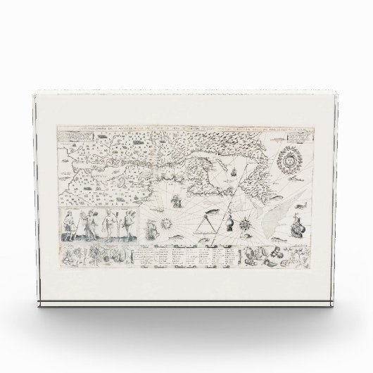 Carte Française Canada (Québec) par Champlain 1612 Fotoblock (Vorderseite)