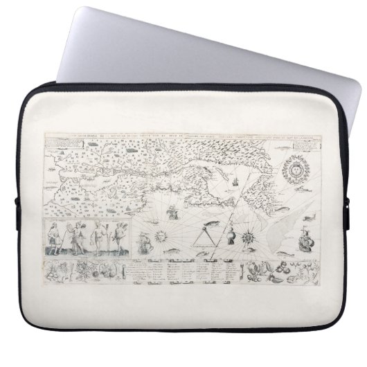 Carte Française Canada (Québec) par Champlain 1612 Laptopschutzhülle (Vorderseite)