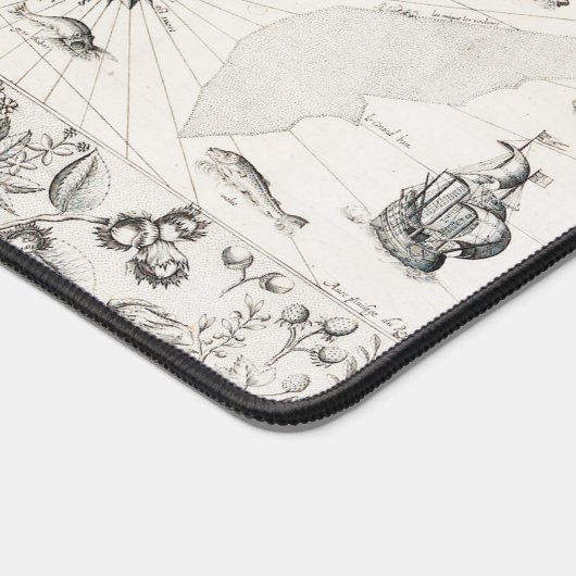 Carte Française Canada (Québec) par Champlain 1612 Schreibtischunterlage (Ecke)