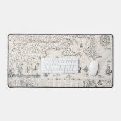 Carte Française Canada (Québec) par Champlain 1612 Schreibtischunterlage (Tastatur & Maus)