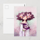 Carte geisha dahlia postkarte (Vorne/Hinten)