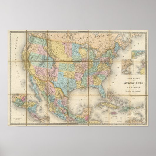 Carte Generale Des Etats Poster (Vorne)