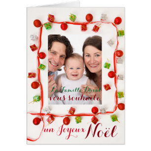 Carte Joyeux Weihnachten Guirlande ajouter votre F