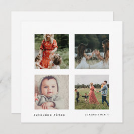 Carte Noël Joyeuses Fêtes Collage 4 Fotos Feiertagskarte