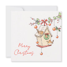 Carte Noël, Robin Chritsmas card