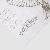 Carte Postale Bird Französisches Drehbuch Sepia Seidenpapier (Ausschnitt)