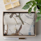 Carte Postale Bird Set 3 von 4 (European Robins) Seidenpapier (Geschenk)