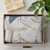 Carte Postale Blue Bird Chickadee Frankreich Postm Seidenpapier (Geschenk)