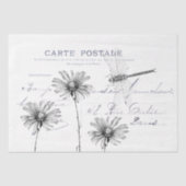 Carte Postale Blume Dragonfly Decoupage Seidenpapier (Vorderseite)