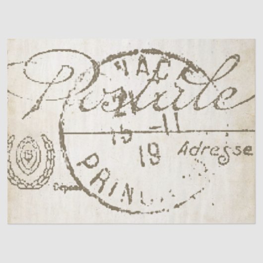 Carte Postale Decoupage Französisch Vintag Postmar Seidenpapier (Vorderseite)