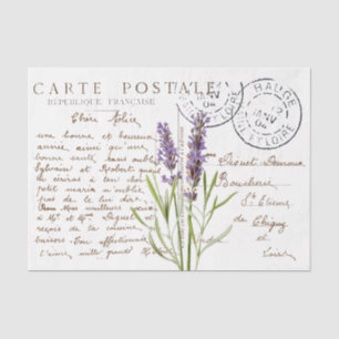 Carte Postale Französisch Drehbuch Lavender Blume Seidenpapier