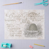 Carte Postale Französisch Script Beehive Skep Deco Seidenpapier (Basteln)