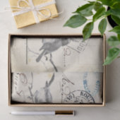 Carte Postale Französischer Songbirds auf einer Zw Seidenpapier (Geschenk)