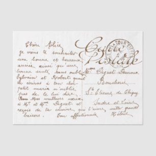 Carte Postale Französisches Script Vintag Decoupag Seidenpapier