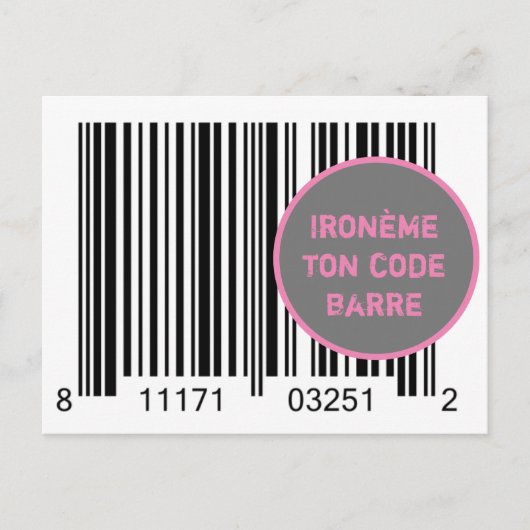 Carte Postale Ironème "Ironème ton code-barre" Postkarte (Vorderseite)