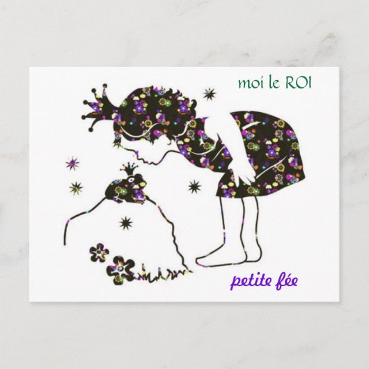 Carte postale jolie petite fée grenouille postkarte (Vorderseite)