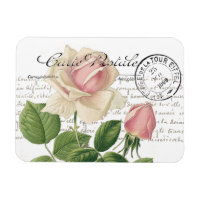 Carte Postale Pink Rose Französische Schrift Vinta