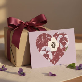Carte postale Saint-Valentin Cœur de Violettes Feiertagspostkarte