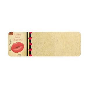 Carte Postale Valentine Kiss Address Label