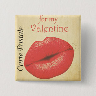 Carte Postale Valentine Kiss Button