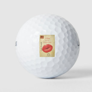 Carte Postale Valentine Kiss Golfball