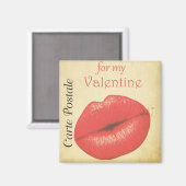Carte Postale Valentine Kiss Magnet (Vorderseite/Rückseite)