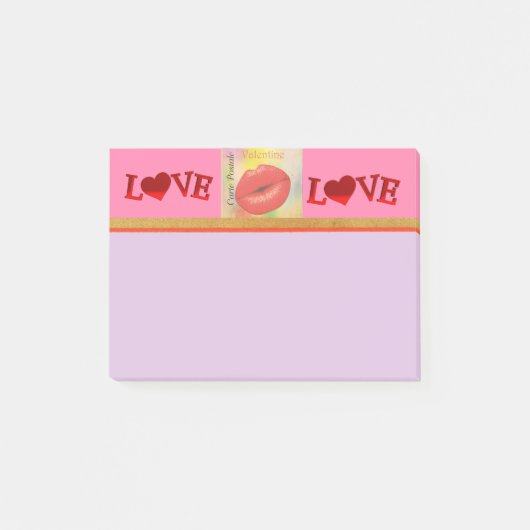Carte Postale Valentine Kiss Post-It-Notes Post-it Klebezettel (Vorderseite)