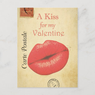Carte Postale Valentine Kiss Postkarte