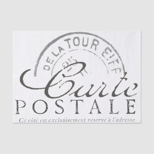 Carte Postale Vintag Decoupage Paris Text Seidenpapier (Vorderseite)