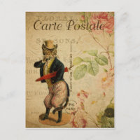Carte Postale. Vintage Katze.