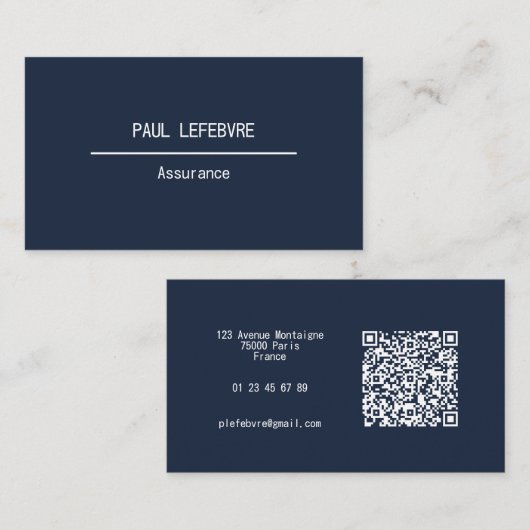 Carte professionnelle minimaliste, moderne visitenkarte (Vorne/Hinten)