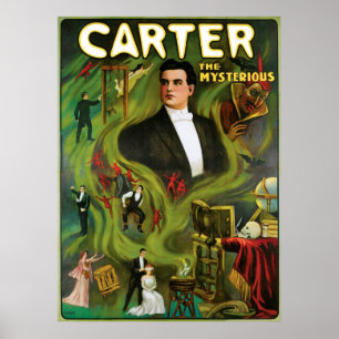 Carter die mysteriöses ~ Vintage magische Tat Poster