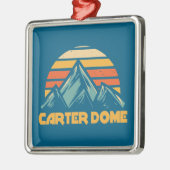 Carter Dome New Hampshire Retro Turquoise Ornament Aus Metall (Links)