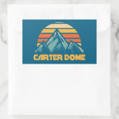 Carter Dome New Hampshire Retro Turquoise Rechteckiger Aufkleber (Tasche)