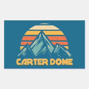 Carter Dome New Hampshire Retro Turquoise Rechteckiger Aufkleber