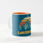Carter Dome New Hampshire Retro Turquoise Zweifarbige Tasse (Vorderseite Links)