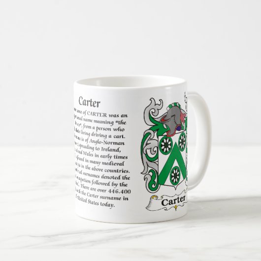 Carter-Familien-Wappen Tasse (VorderseiteRechts)