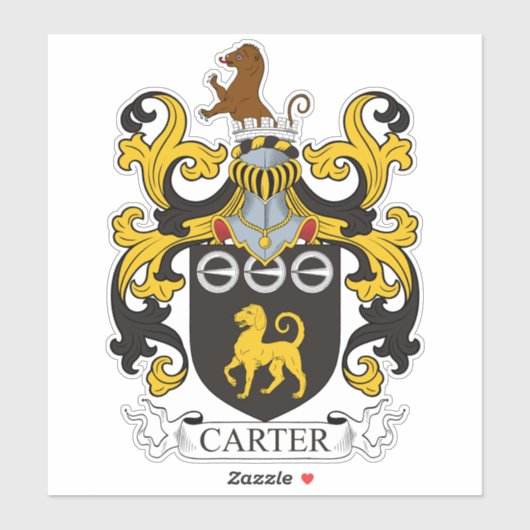 Carter Familienwappen Aufkleber (Blatt)